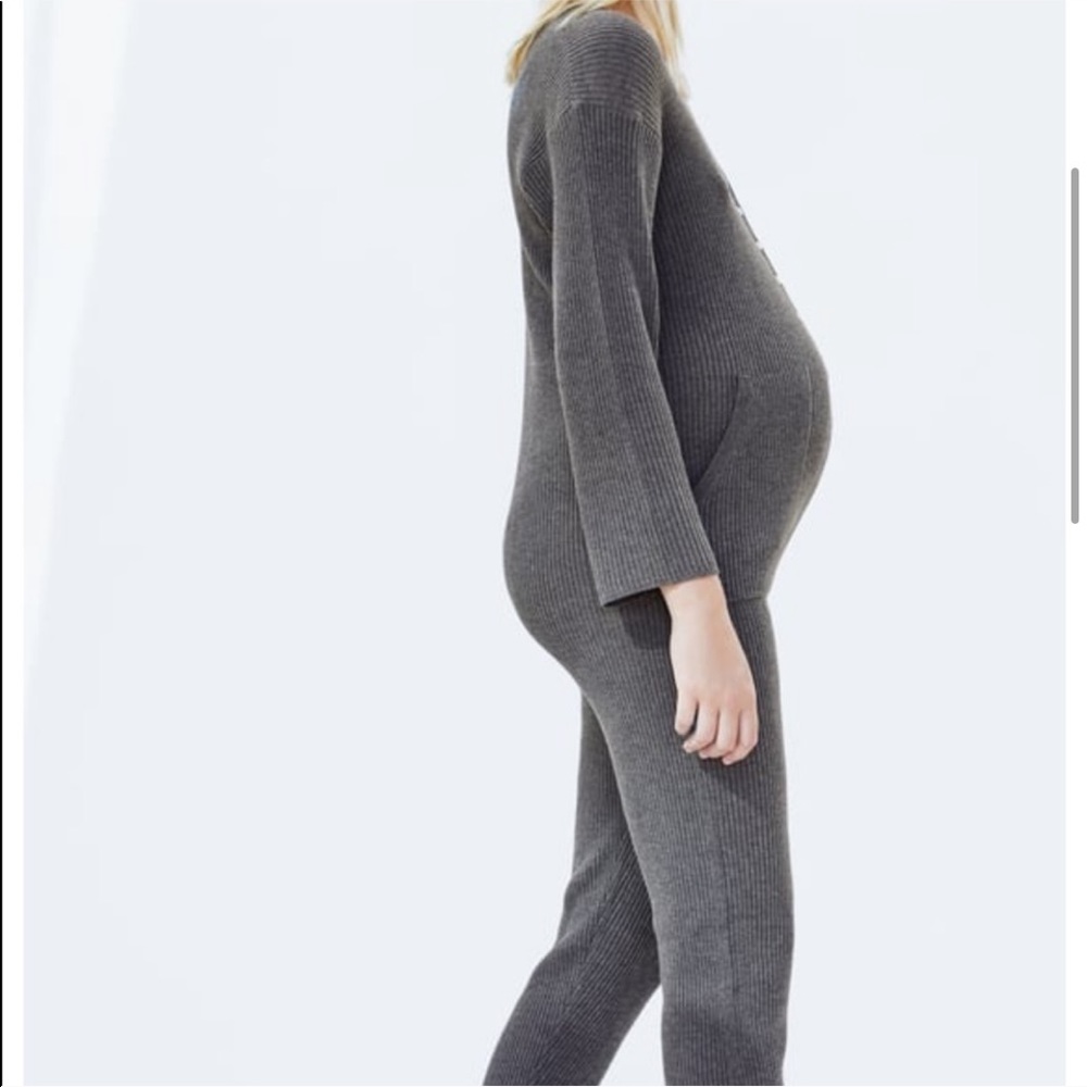 NWT Zara Maternity Mood Ribbed Knit Jumpsuit sz S - Picture 4 of 11